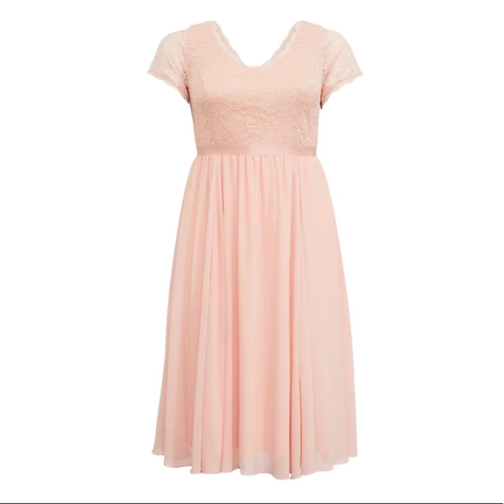 TORRID V Neck Sequence Lace Lined Midi Dress - Picture 6 of 13